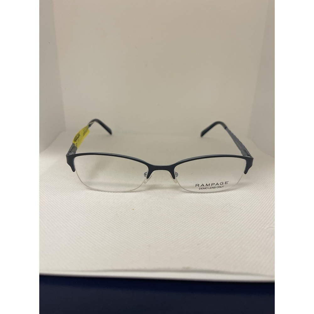 New Rampage Black Silver Metal Half Rim Oval Frame Eyeglasses R174 51 17 135 D33